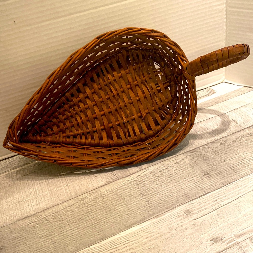 Pear Shaped Handmade Basket 11” x 8 x 2 1/2”